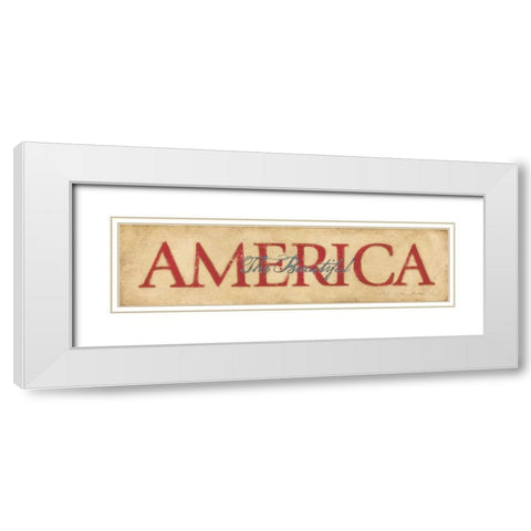 America the Beautiful White Modern Wood Framed Art Print with Double Matting by Marrott, Stephanie