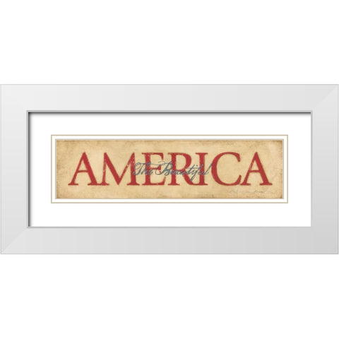 America the Beautiful White Modern Wood Framed Art Print with Double Matting by Marrott, Stephanie