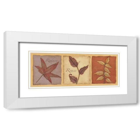 Reduce Reuse Recycle White Modern Wood Framed Art Print with Double Matting by Marrott, Stephanie