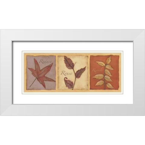 Reduce Reuse Recycle White Modern Wood Framed Art Print with Double Matting by Marrott, Stephanie