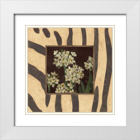 Paperwhites II White Modern Wood Framed Art Print with Double Matting by Marrott, Stephanie