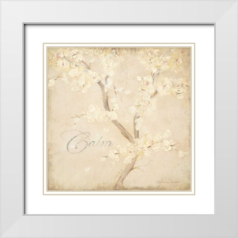 Calm White Modern Wood Framed Art Print with Double Matting by Marrott, Stephanie