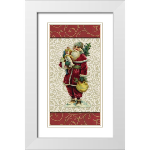 Pere Noel White Modern Wood Framed Art Print with Double Matting by Marrott, Stephanie