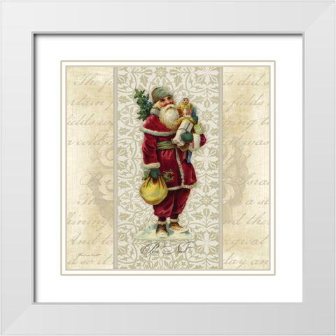 Pere Noel White Modern Wood Framed Art Print with Double Matting by Marrott, Stephanie