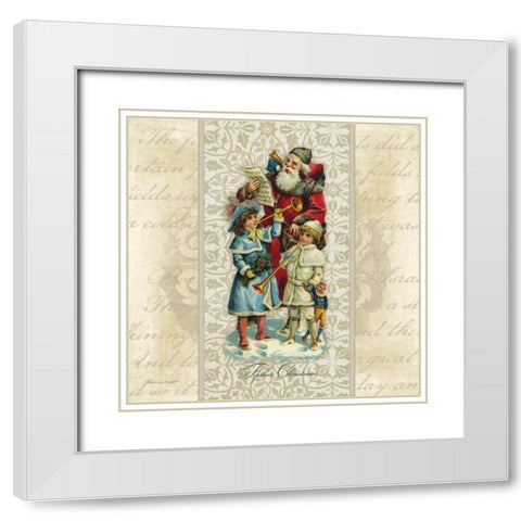 Father Christmas White Modern Wood Framed Art Print with Double Matting by Marrott, Stephanie