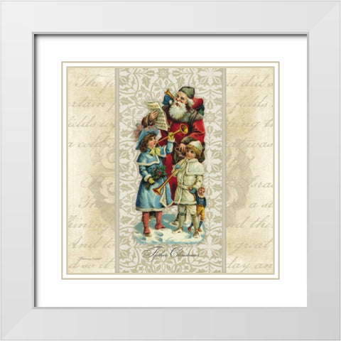 Father Christmas White Modern Wood Framed Art Print with Double Matting by Marrott, Stephanie