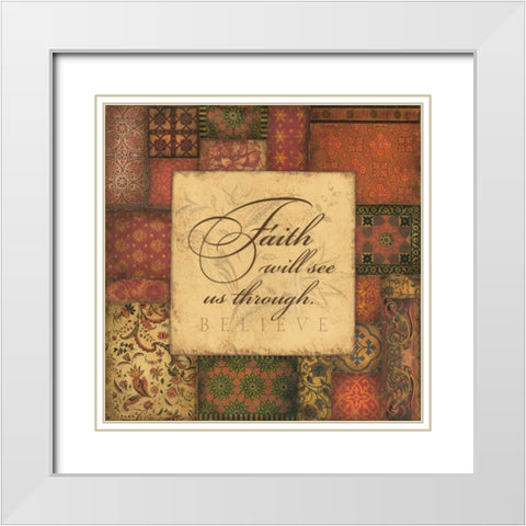 Faith White Modern Wood Framed Art Print with Double Matting by Marrott, Stephanie