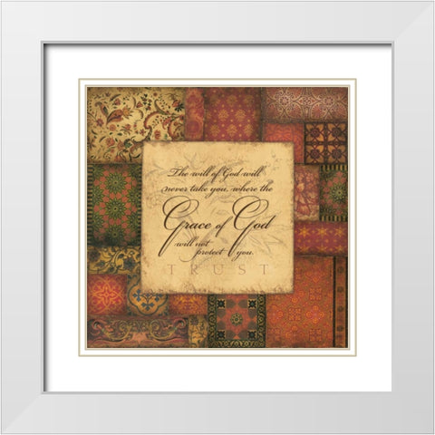 Trust White Modern Wood Framed Art Print with Double Matting by Marrott, Stephanie