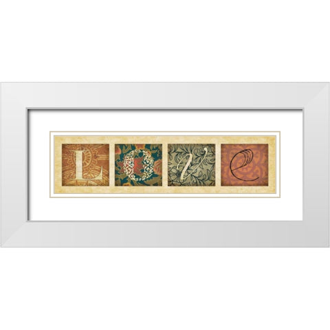 Love White Modern Wood Framed Art Print with Double Matting by Marrott, Stephanie