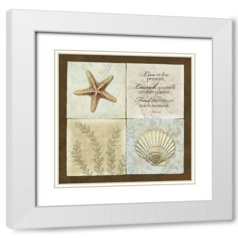 Live in the Present White Modern Wood Framed Art Print with Double Matting by Marrott, Stephanie