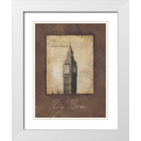 Big Ben White Modern Wood Framed Art Print with Double Matting by Marrott, Stephanie