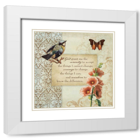 Serenity White Modern Wood Framed Art Print with Double Matting by Marrott, Stephanie