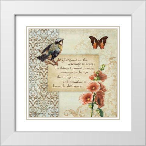 Serenity White Modern Wood Framed Art Print with Double Matting by Marrott, Stephanie