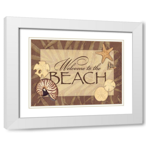 Beach White Modern Wood Framed Art Print with Double Matting by Marrott, Stephanie