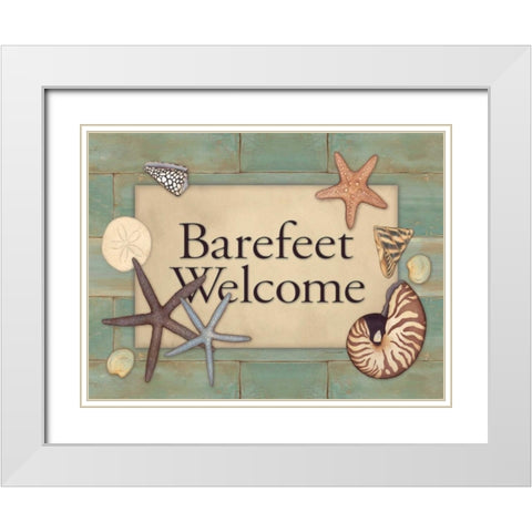 Barefeet White Modern Wood Framed Art Print with Double Matting by Marrott, Stephanie