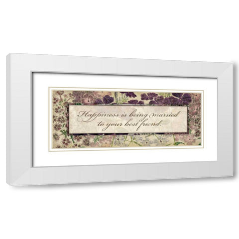 Happiness Is White Modern Wood Framed Art Print with Double Matting by Marrott, Stephanie