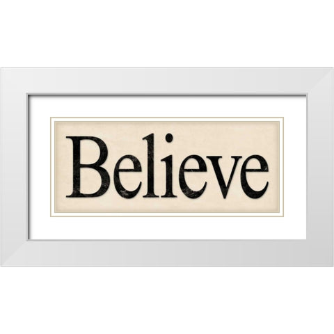 Believe White Modern Wood Framed Art Print with Double Matting by Marrott, Stephanie