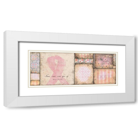 Never Give Up White Modern Wood Framed Art Print with Double Matting by Marrott, Stephanie