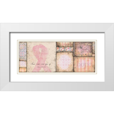 Never Give Up White Modern Wood Framed Art Print with Double Matting by Marrott, Stephanie