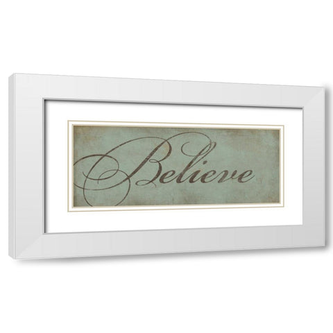 Believe White Modern Wood Framed Art Print with Double Matting by Marrott, Stephanie