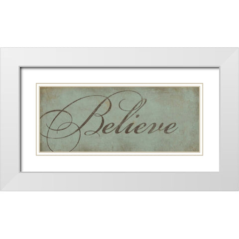 Believe White Modern Wood Framed Art Print with Double Matting by Marrott, Stephanie