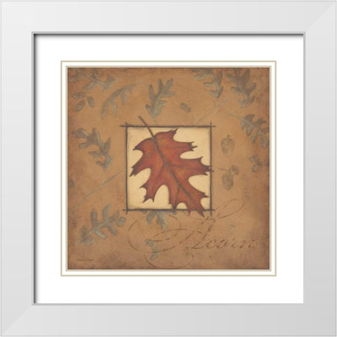 Acorn White Modern Wood Framed Art Print with Double Matting by Marrott, Stephanie