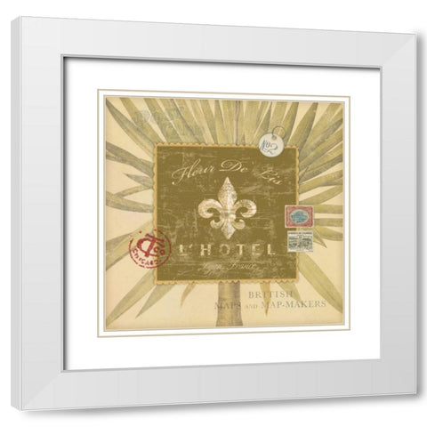 Fleur Sign White Modern Wood Framed Art Print with Double Matting by Marrott, Stephanie