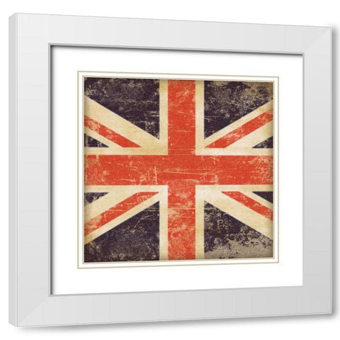British Flag White Modern Wood Framed Art Print with Double Matting by Marrott, Stephanie