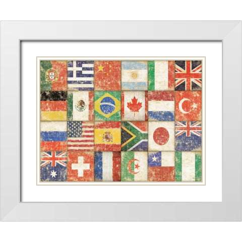 Flags of the World White Modern Wood Framed Art Print with Double Matting by Marrott, Stephanie