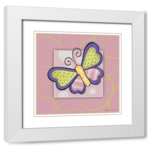 Butterfly I White Modern Wood Framed Art Print with Double Matting by Marrott, Stephanie