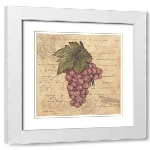 Grapes II White Modern Wood Framed Art Print with Double Matting by Marrott, Stephanie