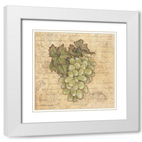 Grapes IV White Modern Wood Framed Art Print with Double Matting by Marrott, Stephanie
