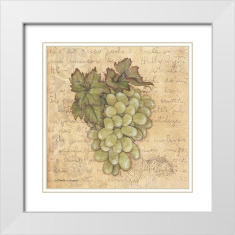 Grapes IV White Modern Wood Framed Art Print with Double Matting by Marrott, Stephanie