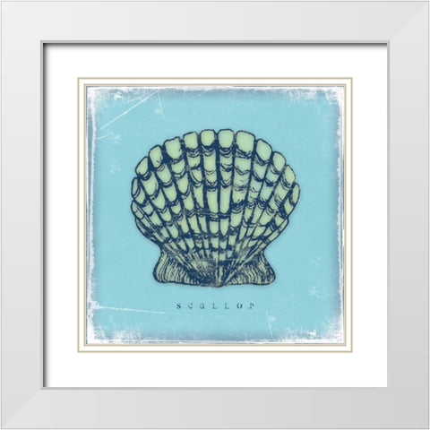 Scallop White Modern Wood Framed Art Print with Double Matting by Marrott, Stephanie