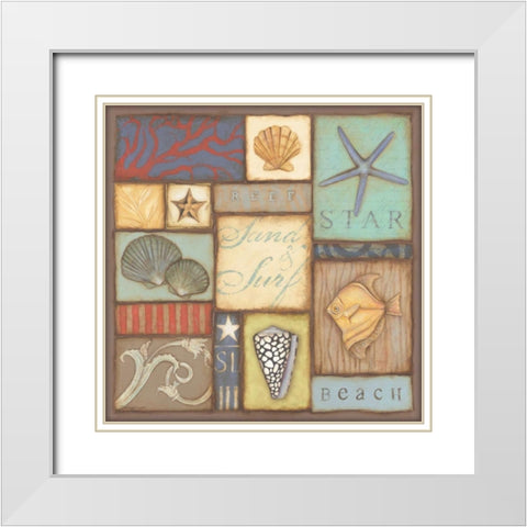 Sand and Surf White Modern Wood Framed Art Print with Double Matting by Marrott, Stephanie