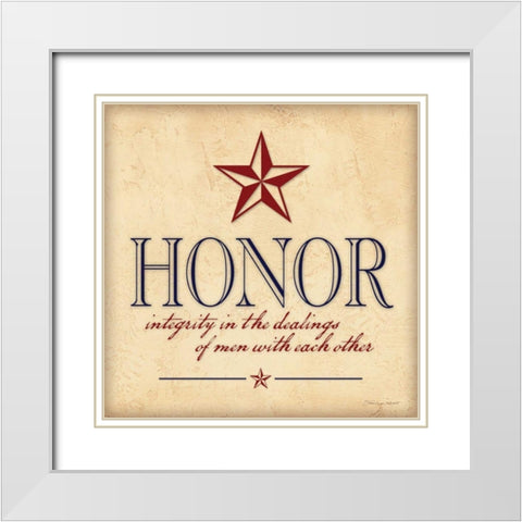 Honor White Modern Wood Framed Art Print with Double Matting by Marrott, Stephanie