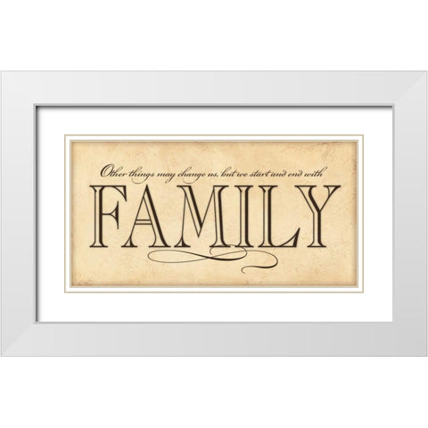 Family White Modern Wood Framed Art Print with Double Matting by Marrott, Stephanie