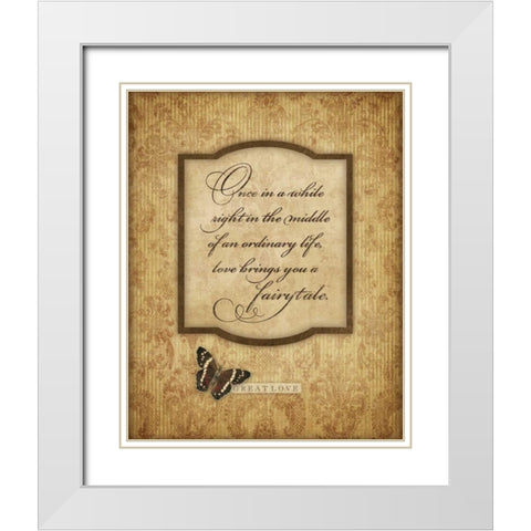 Once in a While White Modern Wood Framed Art Print with Double Matting by Marrott, Stephanie
