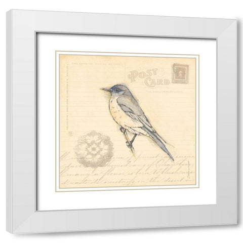 Bird I White Modern Wood Framed Art Print with Double Matting by Marrott, Stephanie