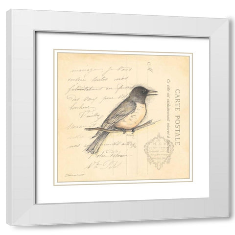 Bird II White Modern Wood Framed Art Print with Double Matting by Marrott, Stephanie