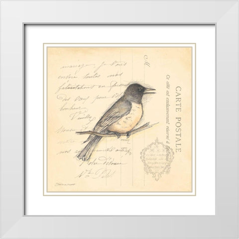 Bird II White Modern Wood Framed Art Print with Double Matting by Marrott, Stephanie