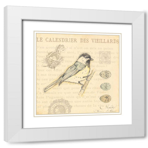 Bird IV White Modern Wood Framed Art Print with Double Matting by Marrott, Stephanie