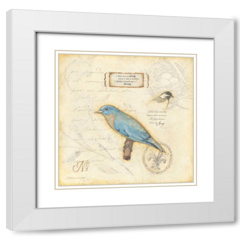Color Bird III White Modern Wood Framed Art Print with Double Matting by Marrott, Stephanie