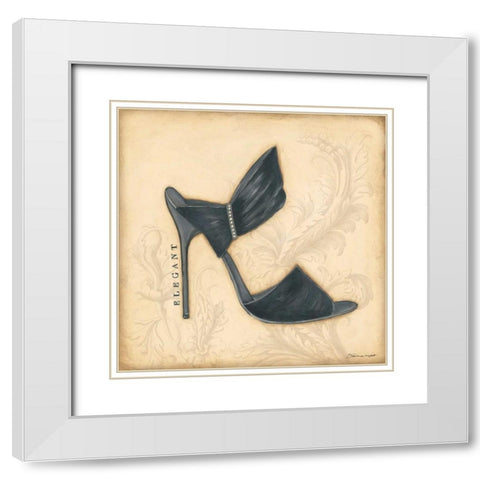 Elegant Black Heel White Modern Wood Framed Art Print with Double Matting by Marrott, Stephanie