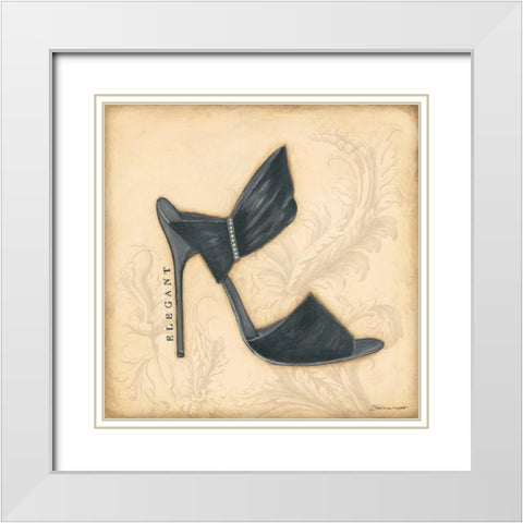 Elegant Black Heel White Modern Wood Framed Art Print with Double Matting by Marrott, Stephanie