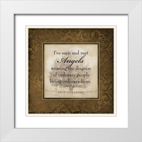 EMT Angels White Modern Wood Framed Art Print with Double Matting by Marrott, Stephanie