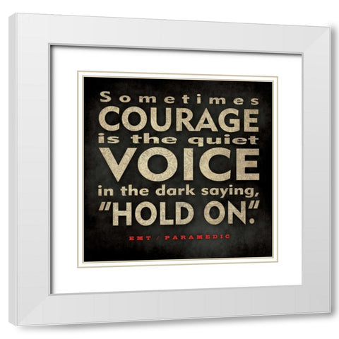 EMT Courage White Modern Wood Framed Art Print with Double Matting by Marrott, Stephanie