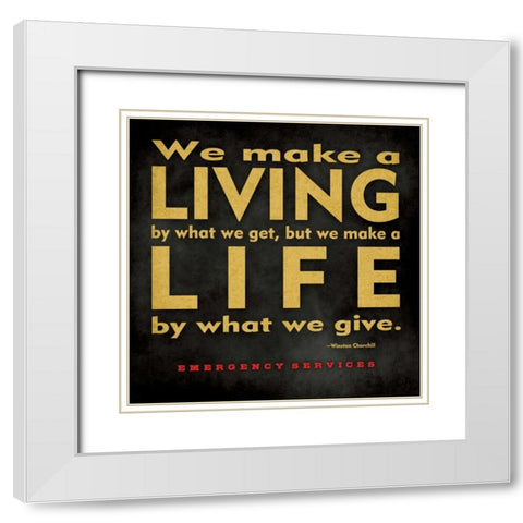 Emergency Services - Make a Living White Modern Wood Framed Art Print with Double Matting by Marrott, Stephanie