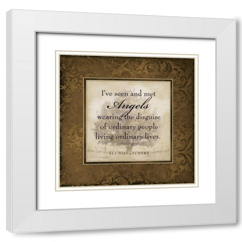 911 Angels White Modern Wood Framed Art Print with Double Matting by Marrott, Stephanie