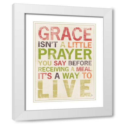 Grace White Modern Wood Framed Art Print with Double Matting by Marrott, Stephanie